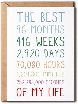 The Best My Life - 8th Anniversary - Sweet 8 Years Card For Him Or Her
