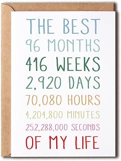 The Best My Life - 8th Anniversary - Sweet 8 Years Card For Him Or Her