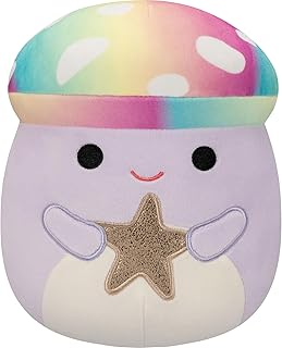 Original 8in Mahdi The Tie-Dye Purple Mushroom Holding Gold Star – Official Jazwares Plush (Little)
