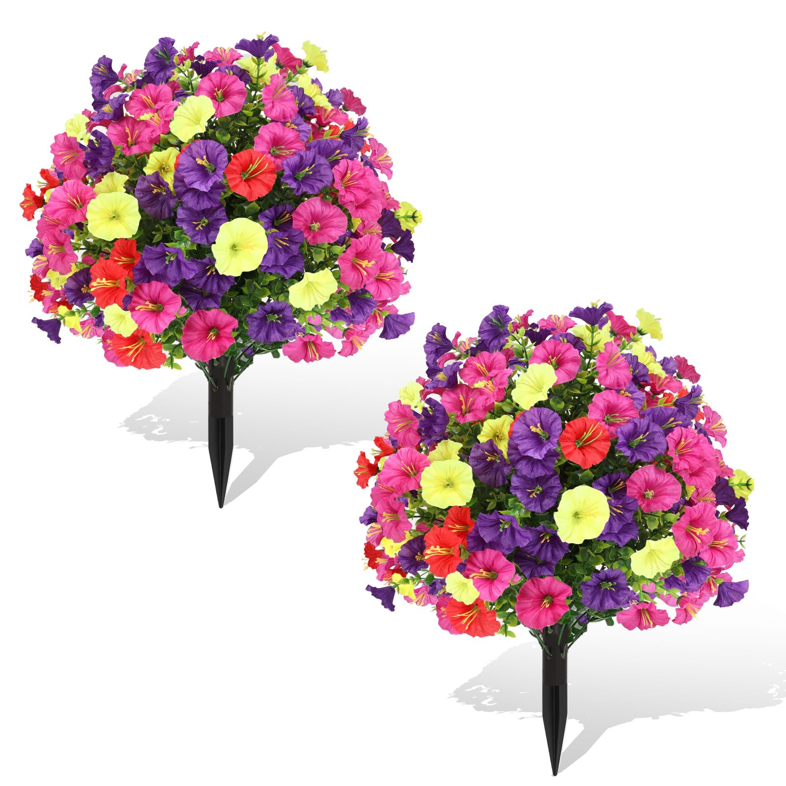 Artificial Eucalyptus Topiary Ball Trees with Flowers for Outdoor with Ground Spike 24
