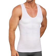 SLIMBELLE Men Compression Vest Tummy Control Shapewear Body Shaper Tank Top | T shirts to hide belly fat men, stomach flattener Compresion shirt