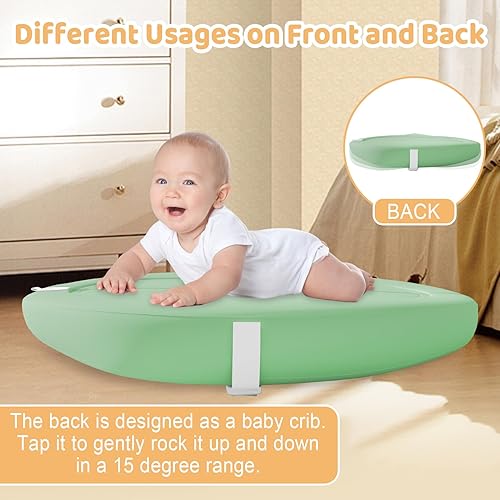 Miniatura 8 de Cambiador de bebé, cambiador de pañales inflable con correa de seguridad extraíble, TPU suave, plegable y portátil, cambiador para tocador, viajes,