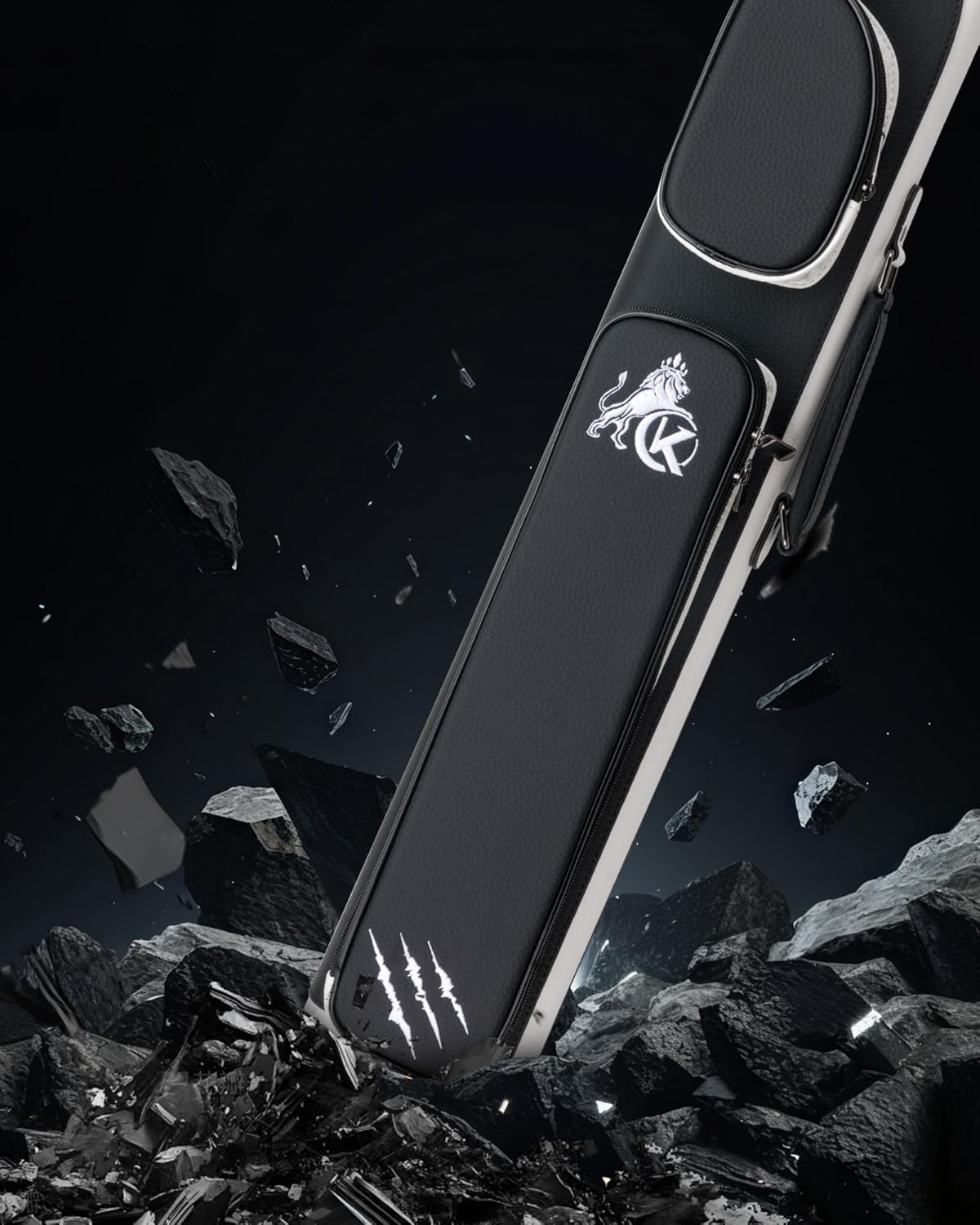 KONLLEN 2x4 Hard Pool Cue Case – Professional Billiards Cue Case for 2 Butts & 4 Shafts, Durable Hard Shell Cue Bag with Adjustable Shoulder Strap, Large Storage Pockets