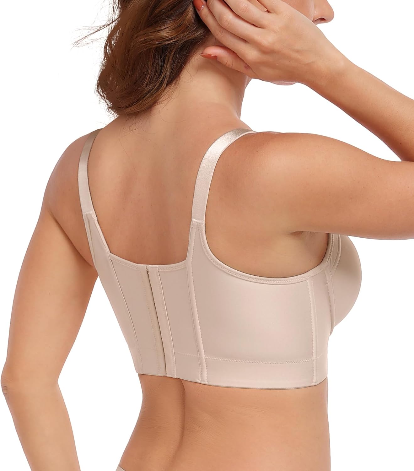 Women's Push Up Bras Full Figure Underwire Plus Size Hide Back Fat Smoothing T-Shirt Bra - Image 5