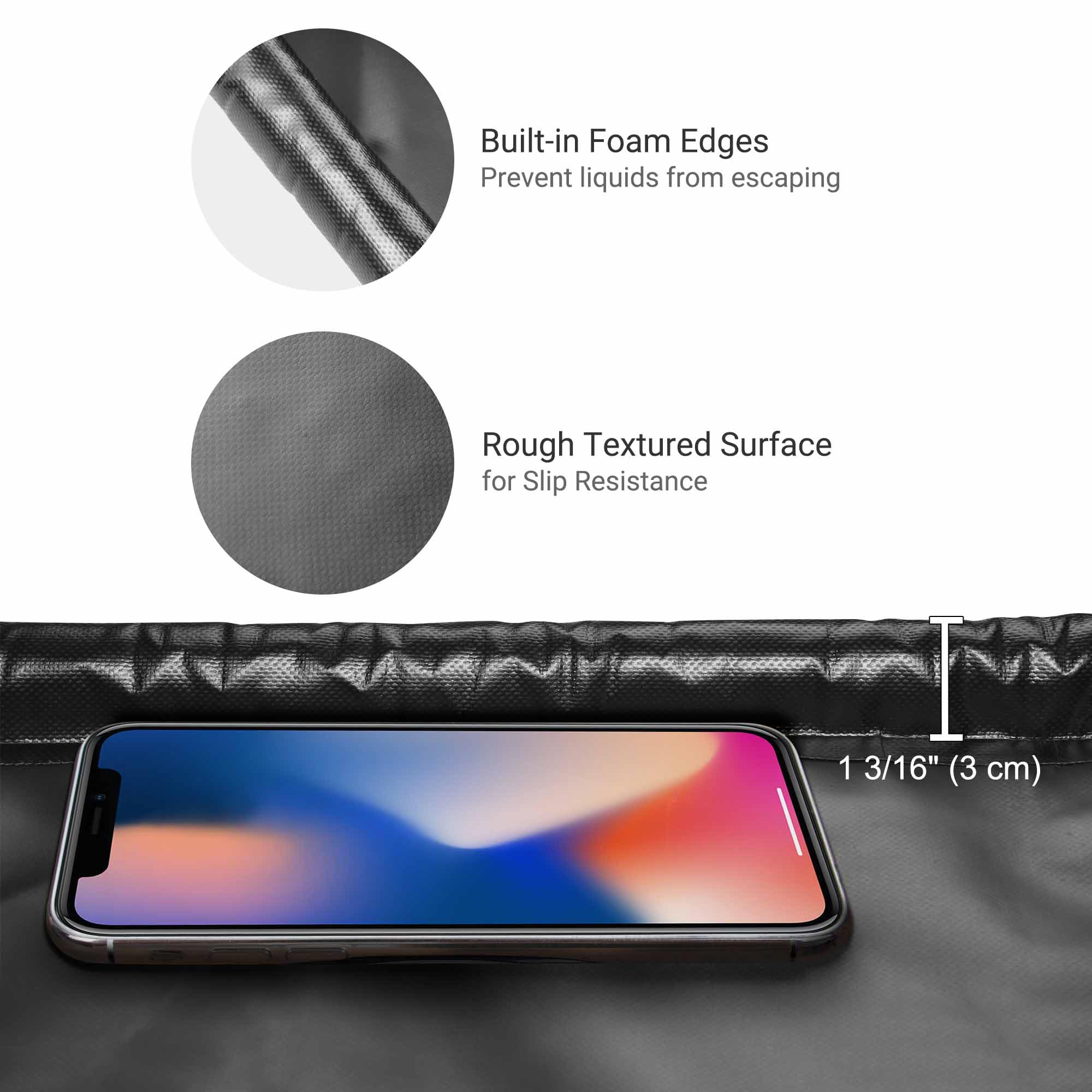 Yescom Containment Mat 79x16 Non-Slip Garage Floor Mat Heavy Duty Waterproof for Cars SUV Protection from Snow Rain — view 7