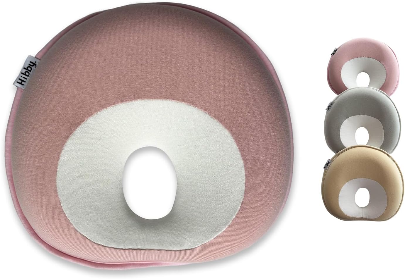 Ergonomic Baby Head Pillow | Curved Non Flat Design (Petal Pink)