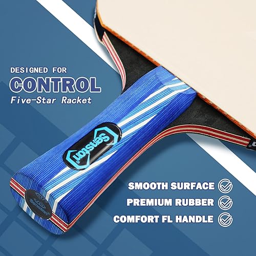 Miniatura 4 de Senston Paletas de ping pong, juego de 2 raquetas de tenis de mesa prémium con 3 pelotas de ping pong para jugar en interiores y exteriores