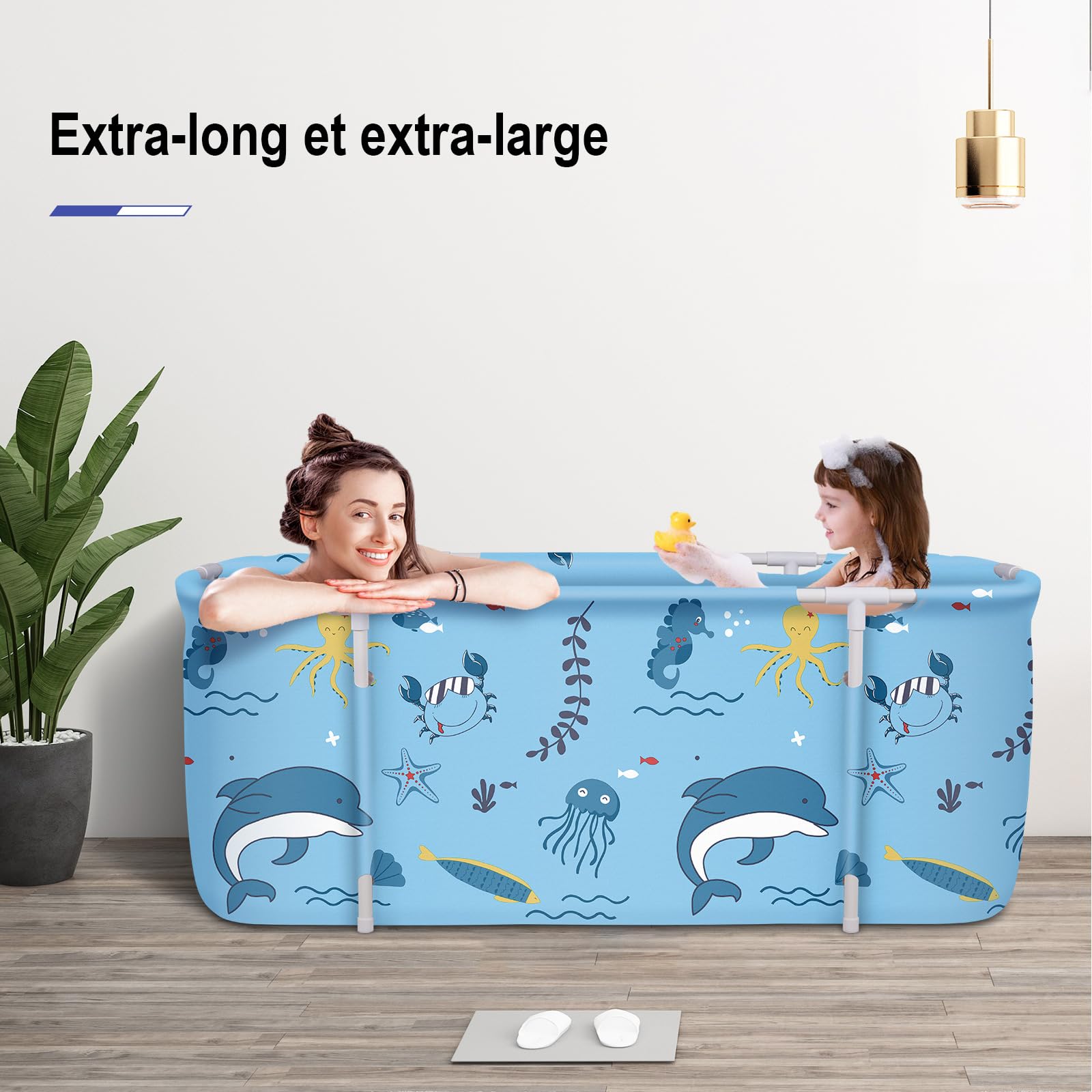 Vasca da bagno pieghevole per adulti, 140 x 68 x 47 cm, secchio da bagno a vapore di sauna, doccia e bagno di ghiaccio caldo, portatile non gonfiabile (verde)