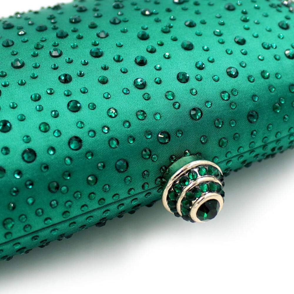 Evening Bag Exquisite Elegant Clutch Bag Rhinestone Soft Evening Clutch Purse Handbag for Women (Orange)