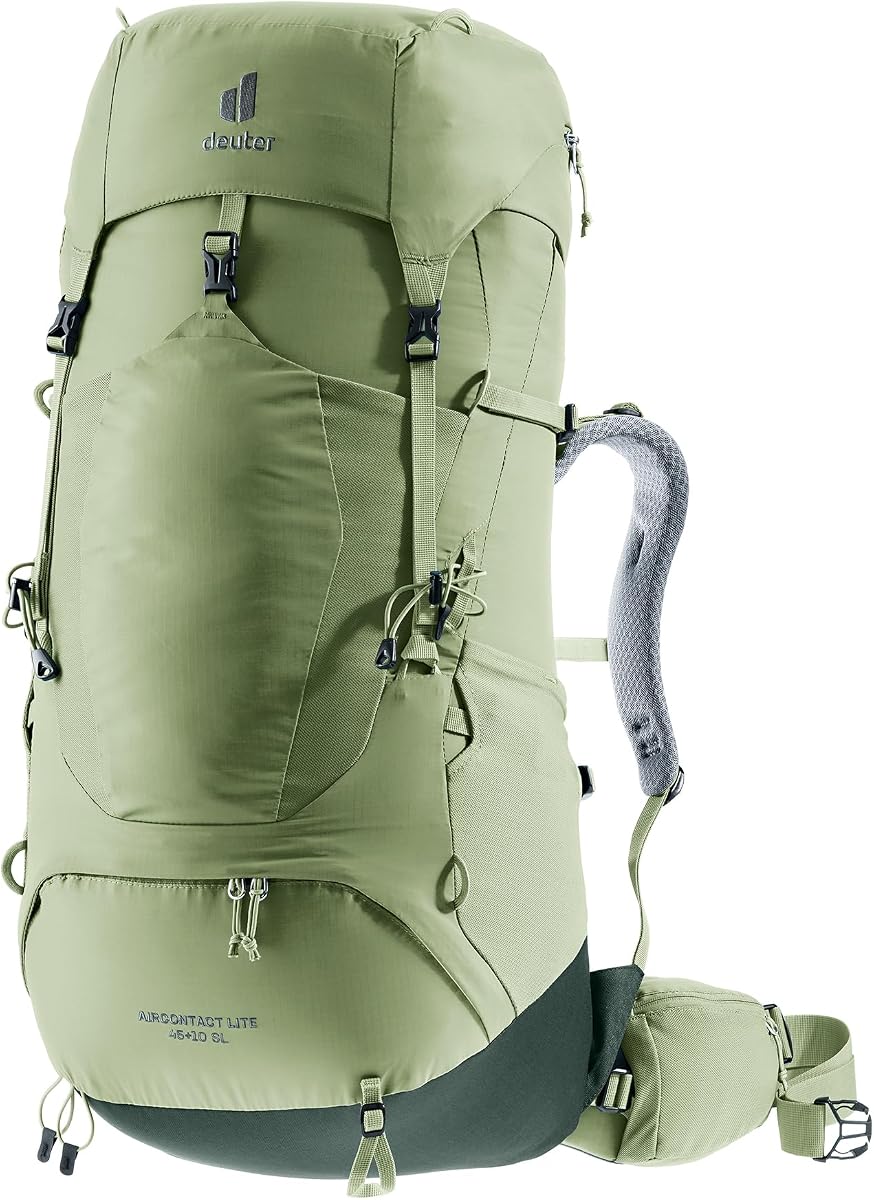 Deuter Aircontact Lite 45 + 10 SL, Mochila ligera para mochilero y senderismo, 45 + 10 litros para mujer