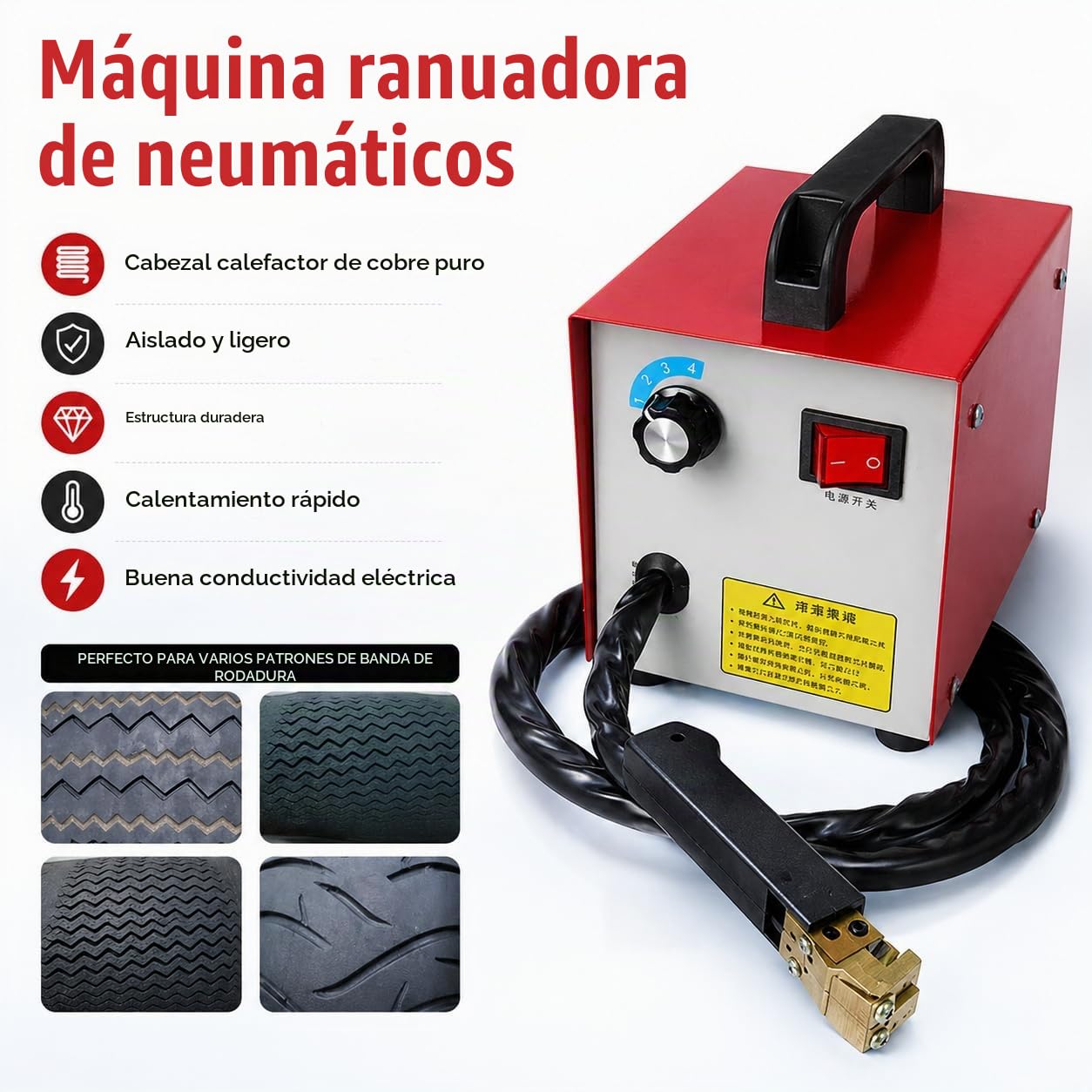 Máquina ranuradora de neumáticos portátil, máquina de ranurado de neumáticos con calefacción, Herramienta de ranurado de neumáticos de 400 W, máquina de Grabado de ranurado de neumáticos para neumáti