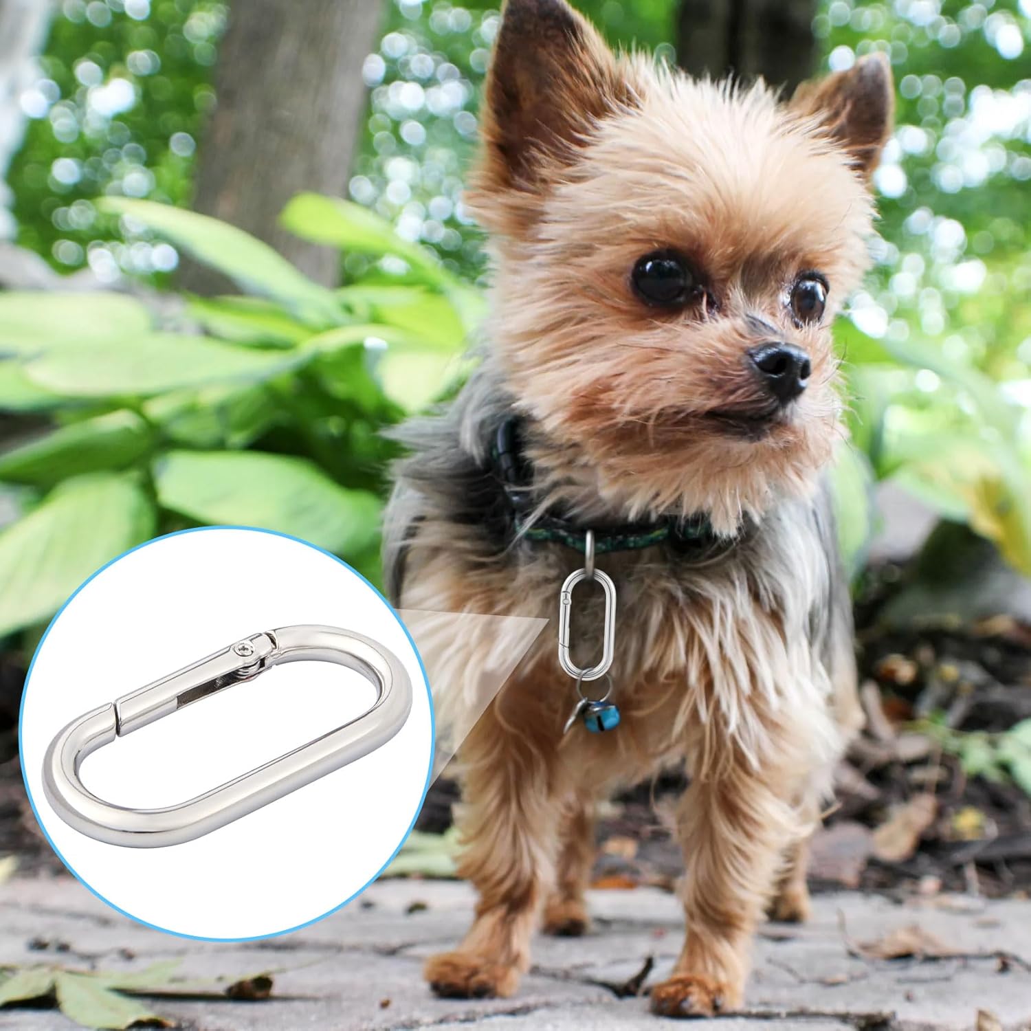 2Pcs Oval Carabiner Keyring Clip, Silver Heavy Duty Snap Spring Carabiner Clip, Small Metal O Ring Buckle Clasp Strap Rings for Crafts, Purse, Bag Straps - 1.97 × 0.94 Inch - Image 5