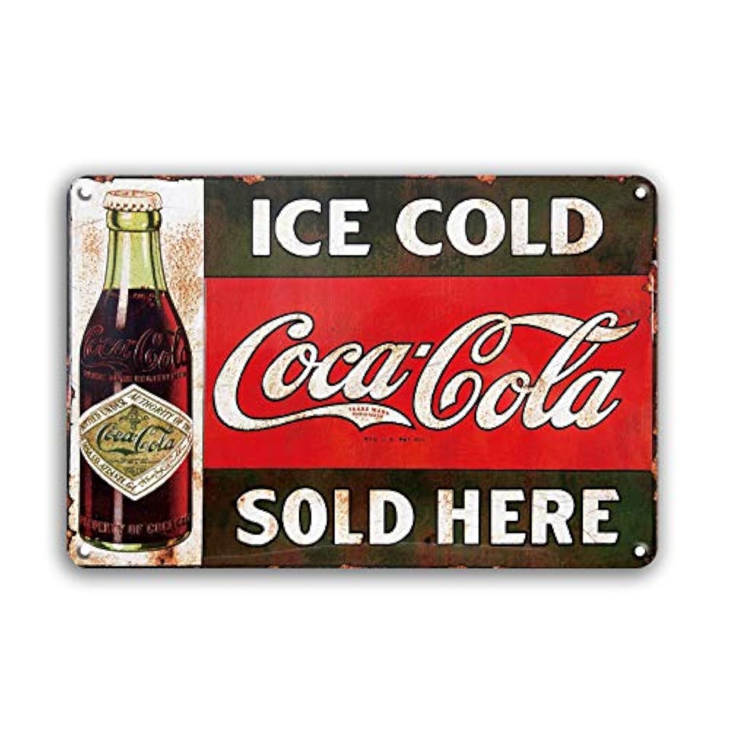 Meowprint Ice Cold Coca Cola Retro Vintage Bar Signs Vintage 12 X 8 In (Ice)