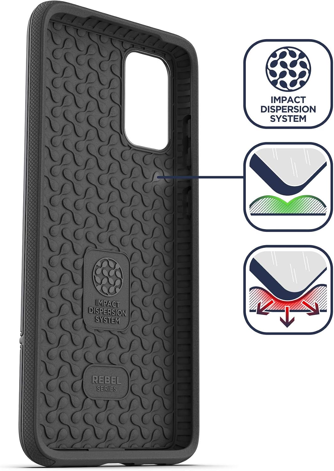Encased Heavy Duty Galaxy S20 Plus Case (2020 Rebel Armor) Military Grade Full Body Rugged Cover (Samsung S20+) Black