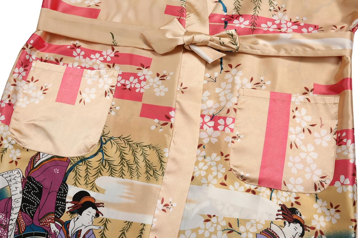 Women's Floral/Patterned Silky Kimono Robes Long Satin Bathrobes Sleepwear Loungewear - Image 4