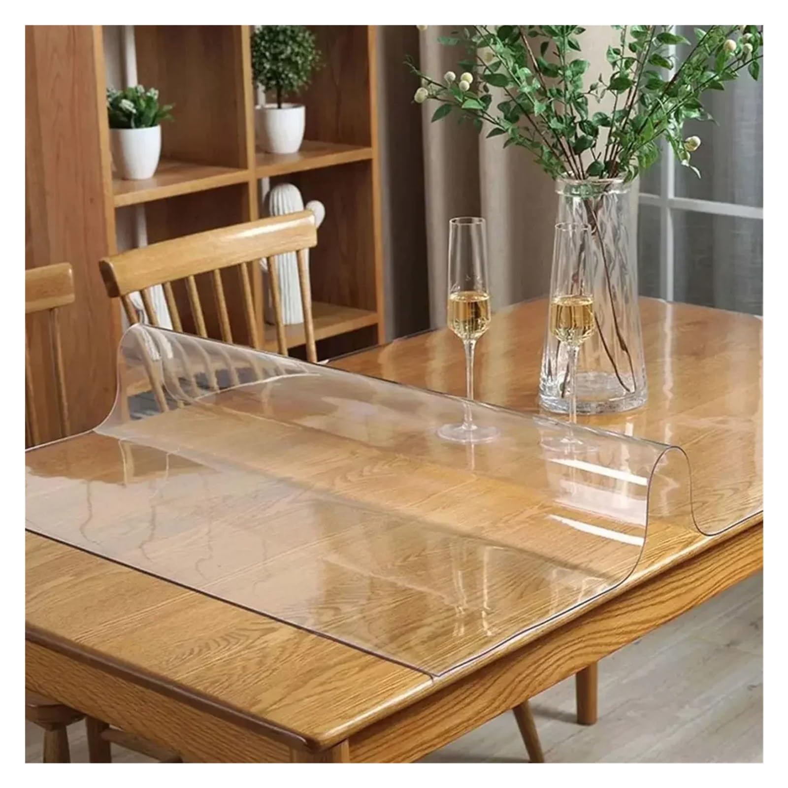 CIGPKLO Transparent Tablecloth Soft Glass Tablecloth Transparent PVC Table Cloth Waterproof Oil Proof Kitchen Dining Rectangular Cover Matte Clear(70cmx100cm)