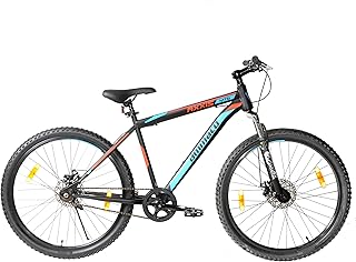 Ammaco Axxis Single Speed Bike Mens Mountain Bike 650b 27.5" Wheel MTB Disc Brakes Front Suspension 19" Frame Black/Blue/Red