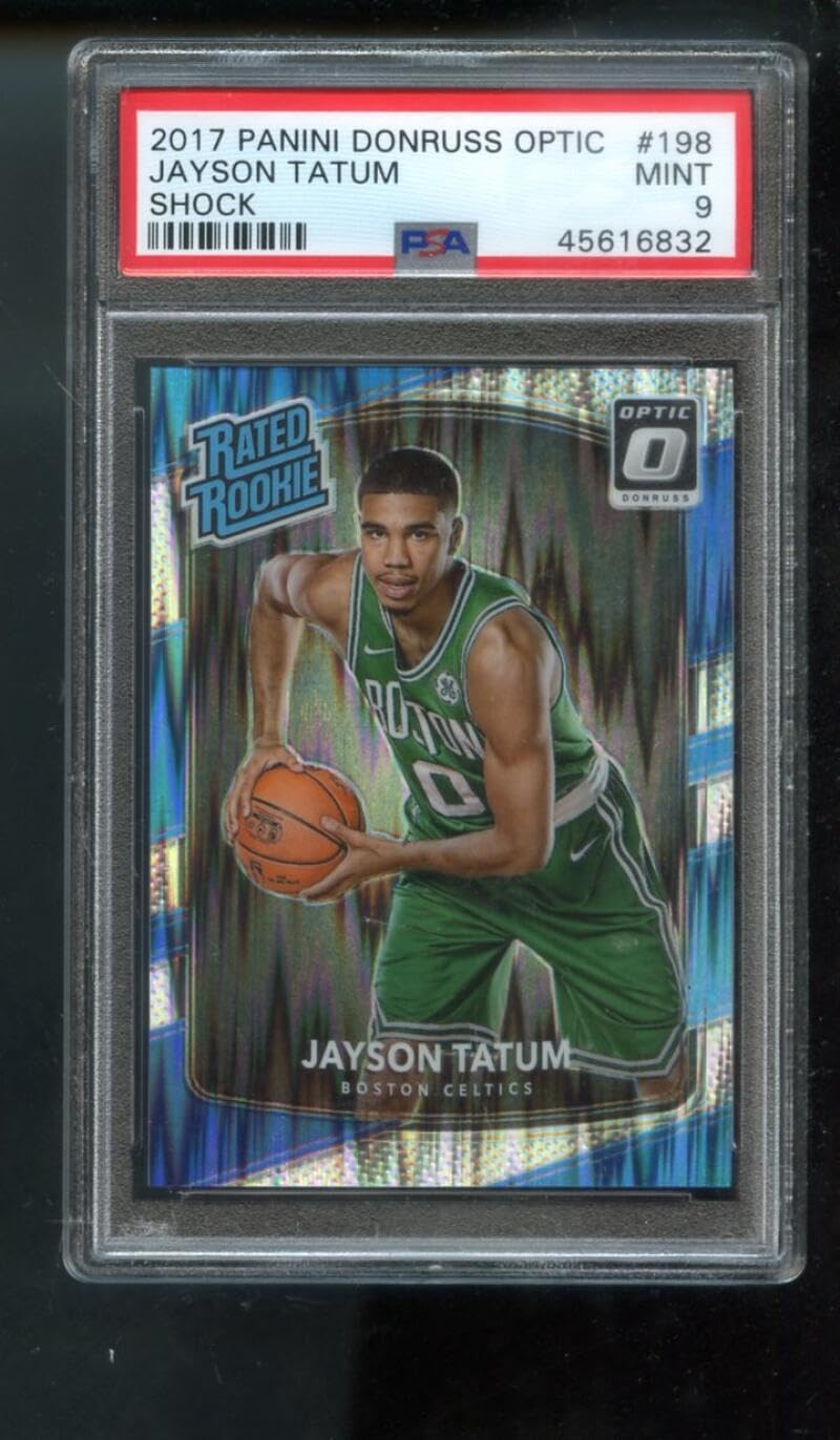 2017-18 Panini Jayson Tatum #198 Donruss Optic SHOCK Jason Boston Celtics ROOKIE RC PSA 9 Graded NBA Basketball Card