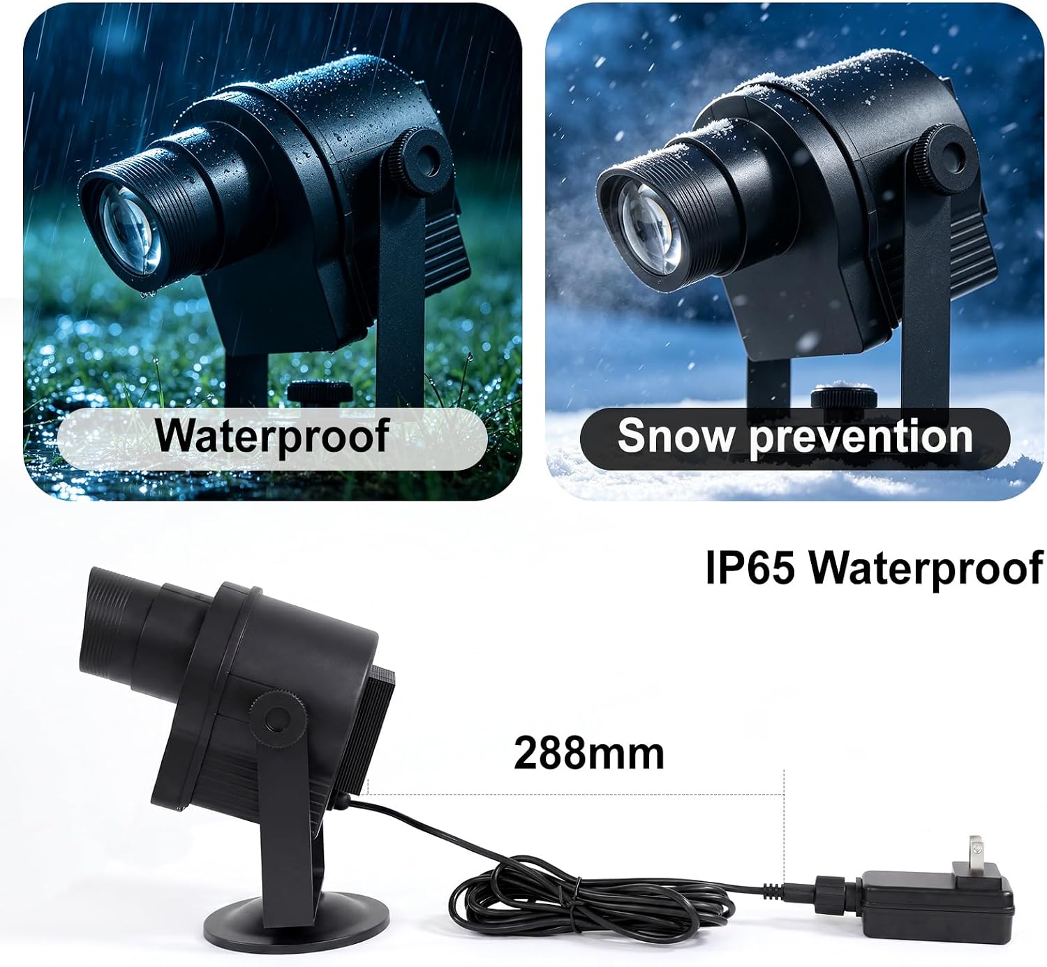 GOBO Projector, Custom LED Logo Projector Light IP65 Waterproof, Adjustable Focus & Rotation Speed for Store Business Outdoor and Indoor Image led Lights for wall Decor Shop Advertising and Wedding
