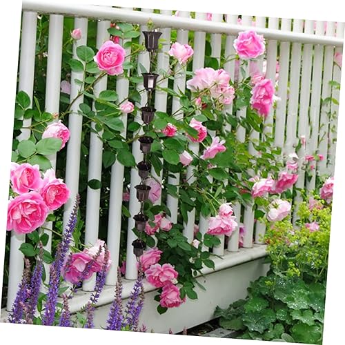 Miniatura 2 de 4 ganchos de cadena de lluvia de metal, adaptador para instalación de canalones, ganchos de drenaje decorativos fáciles de usar para decoración de