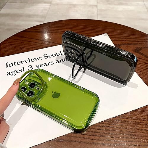 Miniatura 3 de Ownest Funda compatible con iPhone 12 con función atril transparente, diseño creativo con soporte para cámara para TPU delgada, a prueba de golpes,