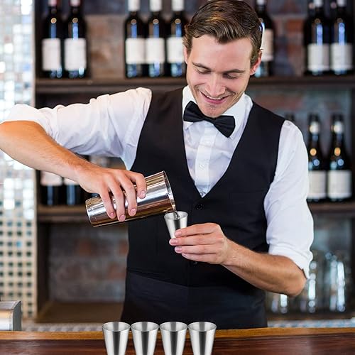 Miniatura 5 de Mimorou 100 vasos de chupito de acero inoxidable, 1 onza irrompible de metal plateado, reutilizable, para camping, viajes, café, té, whisky, licor,