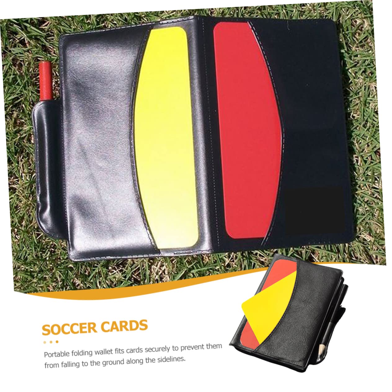 Toyvian Tarjetas de Árbitro Multifuncionales Kit de Árbitro Amarillas Lápiz y Cuaderno Fútbol Baloncesto y Otros