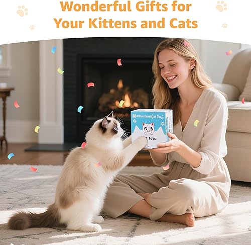 Miniatura 9 de Juguetes interactivos para gatos recargables juguete interactivo para gatos con campanilla, juguetes automáticos para gatos de interior, juguete de