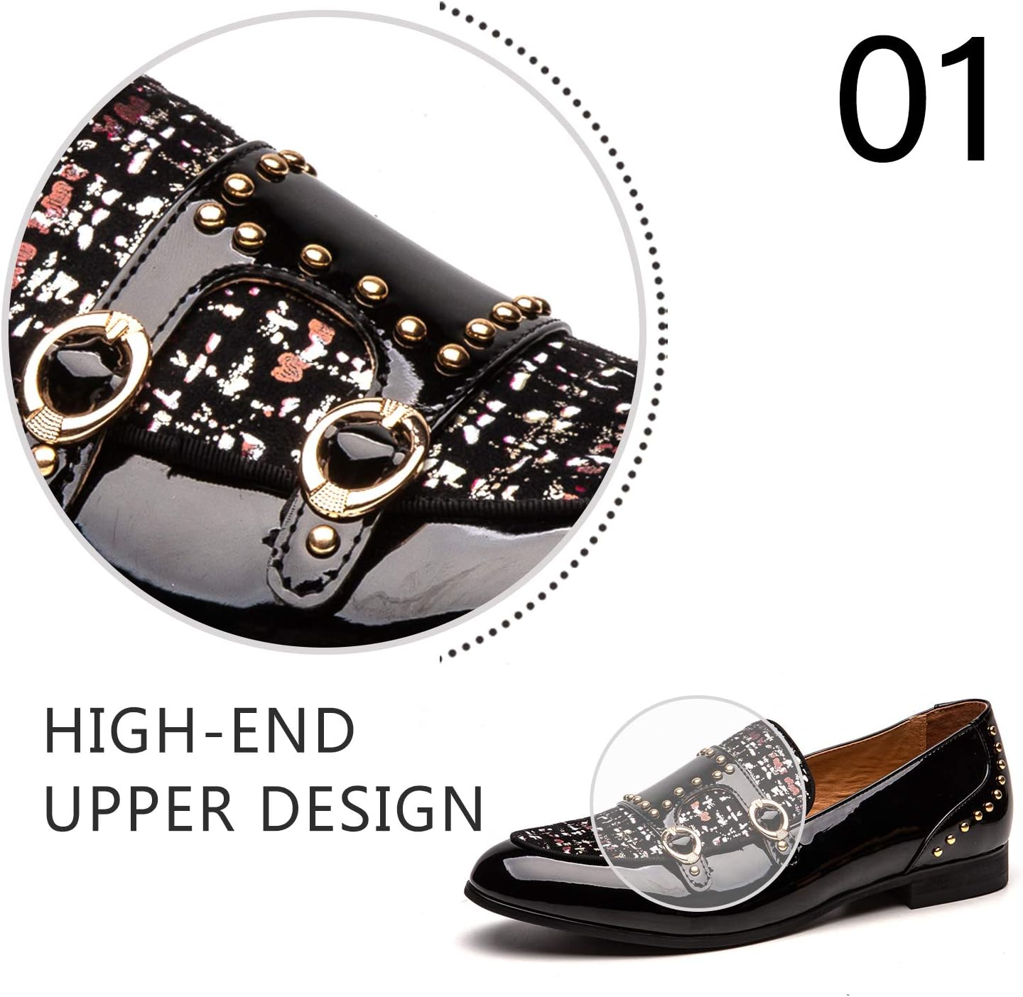 JITAI Men's Dress Shoes - Casual Rubber & Leather Loafers for Men - Fashion Business Formal Wear - Image 2