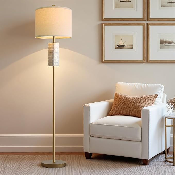 Gold Ceramic Floor Lamp for Living Room Bedroom