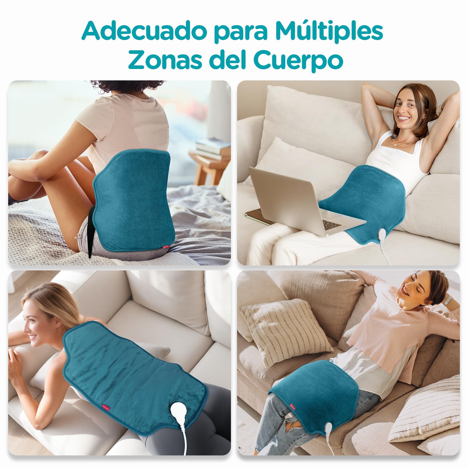 Comfytemp Grande Manta Electrica Lumbar, 9 Niveles de Temperatura, 11 Temporizadores, 39x61 cm Almohadilla Electrica para Espalda y Abdomen, Lavable, san Valentin Regalo (Tamaño Máximo : 120 cm)