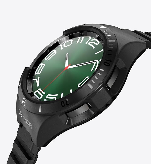 Dexnor for Samsung Galaxy Watch 6 Classic Band [47mm] [43mm], Galaxy Watch 6 Band [40mm] [44mm], [Raised Bezel & Snap-on] Rugged Shockproof Case for Galaxy Watch 6 / Watch 6 Classic (2023)