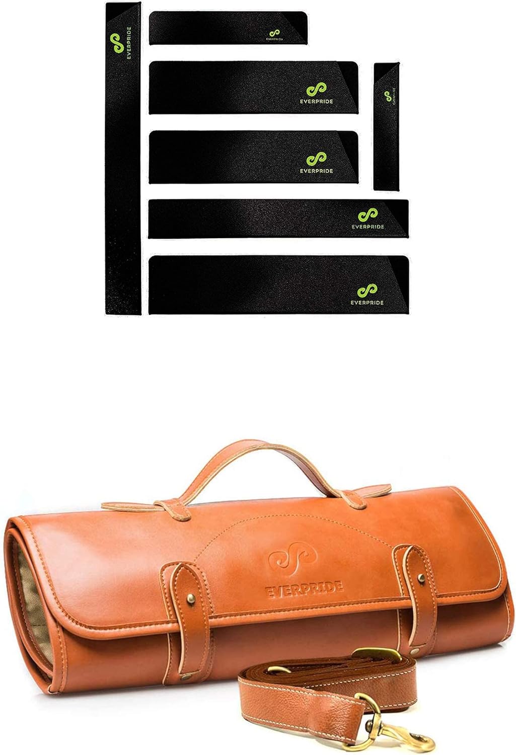 EVERPRIDE Chef Knife Guard Set (7-Piece Set) and Chef Knife Roll Bag Carrying Case - Knives Not Included