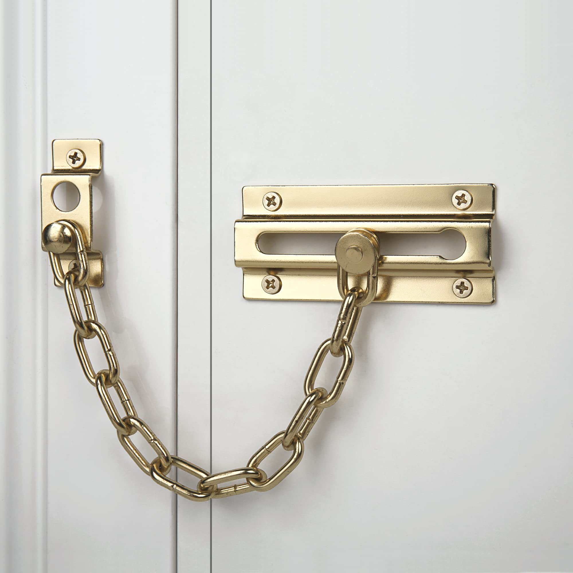 Serratura A Catena Per Porta - In Acciaio, Antifuga - Per Sicurezza E Privacy - Facile Installazione (Argento) - Foto 5