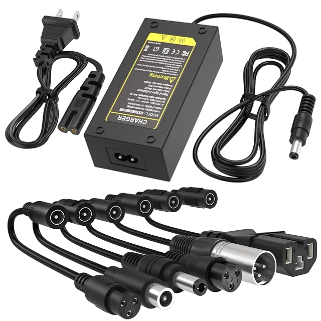 42V 2A Charger with 7 Plugs Universal for 36V Li-ion Battery Fast Charger Replacement for Razor Jetson Voyage