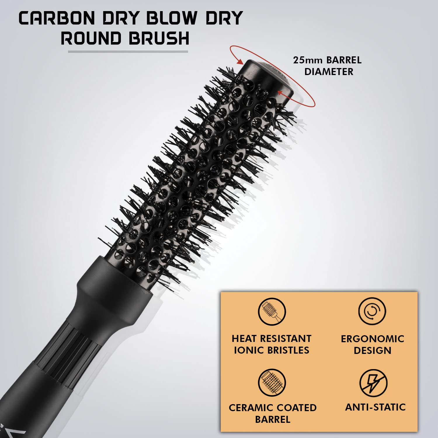 Vega Professional Carbon Dry Round Brush (25mm Hair Brush) (VPMHB-11)