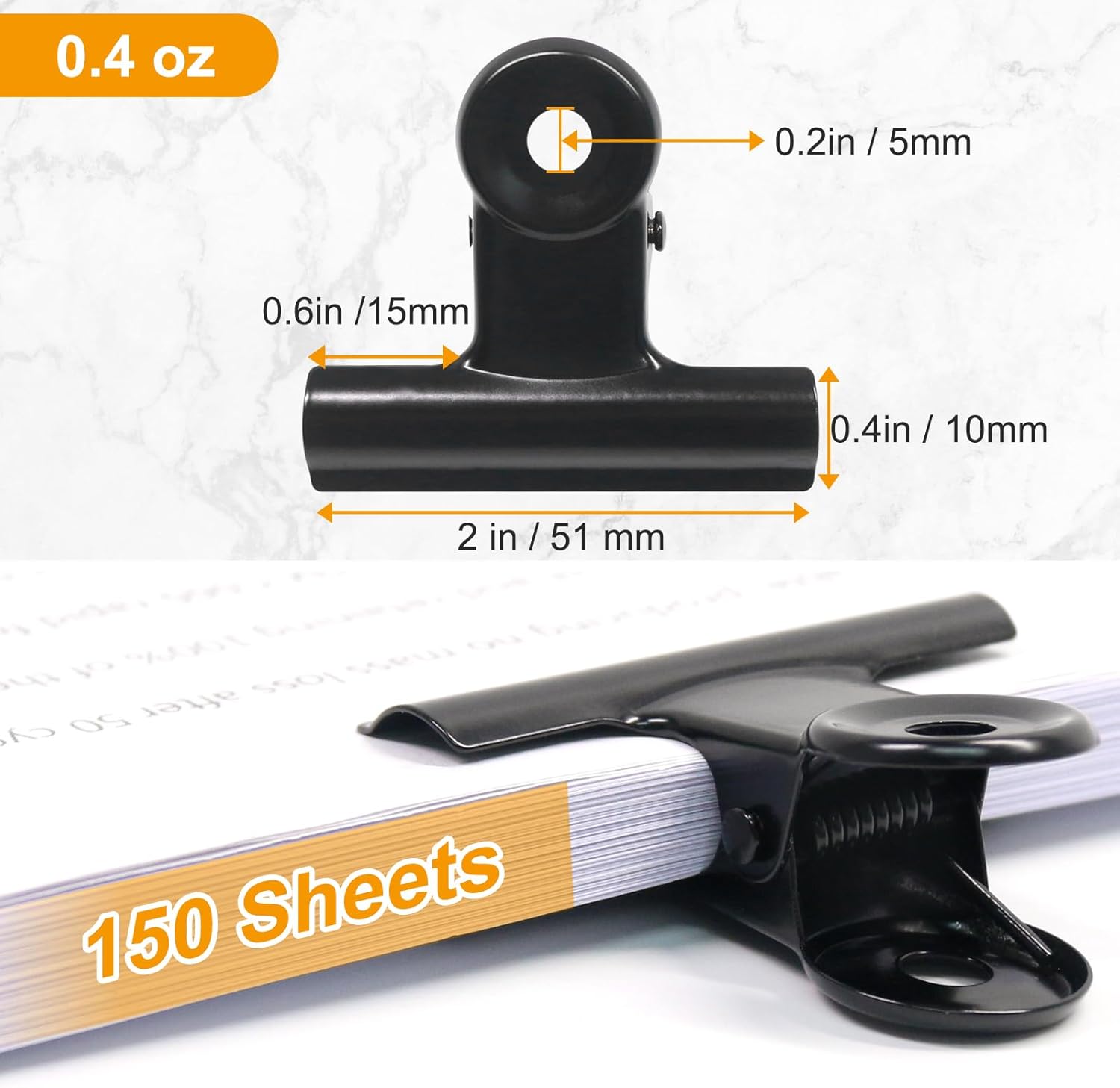 Coideal Black Bulldog Paper Clips 2 Inch, 20 Pack Large Metal Hinge Clips Binder Bull Clip Clamps for Food Bags, Pictures Photos, Art Crafts, Office Supply (50mm) image 6 of 9 B07DFF6CWR