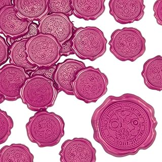 CRASPIRE Adhesive Wax Seal Stickers 25PCS Clock Self-Adhesive Wax Seals Decorative Stamp Stickers Red for Decor Wedding Invitation Envelopes Craft Scrapbook Party Gift