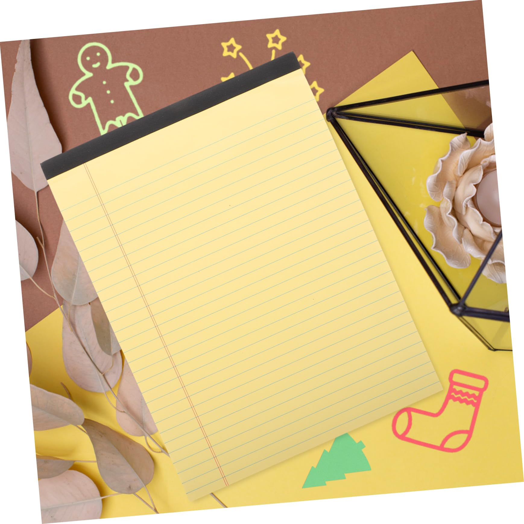 Blocco Note A4 Giallo 6 Pezzi con Layout a Sezioni e Righe | Carta in Pasta di Legno, per Registri di Lavoro e Uso Quotidiano, Formato 214x295mm