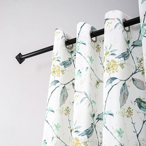 Miniatura 3 de Leeva Cortinas y cortinas de pájaros para sala de estar, juego clásico de lino texturizado con ojales para habitación del bebé y dormitorio, 2