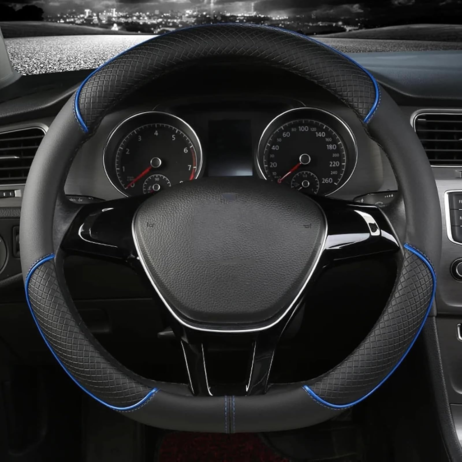 Car Steering Wheel Cover, for Smart Fortwo 451/453 (W453) 2016-2024 Anti Slip Breathable Steering Wheel Protector Cover Auto Accessory Decoration,A-38CM/D