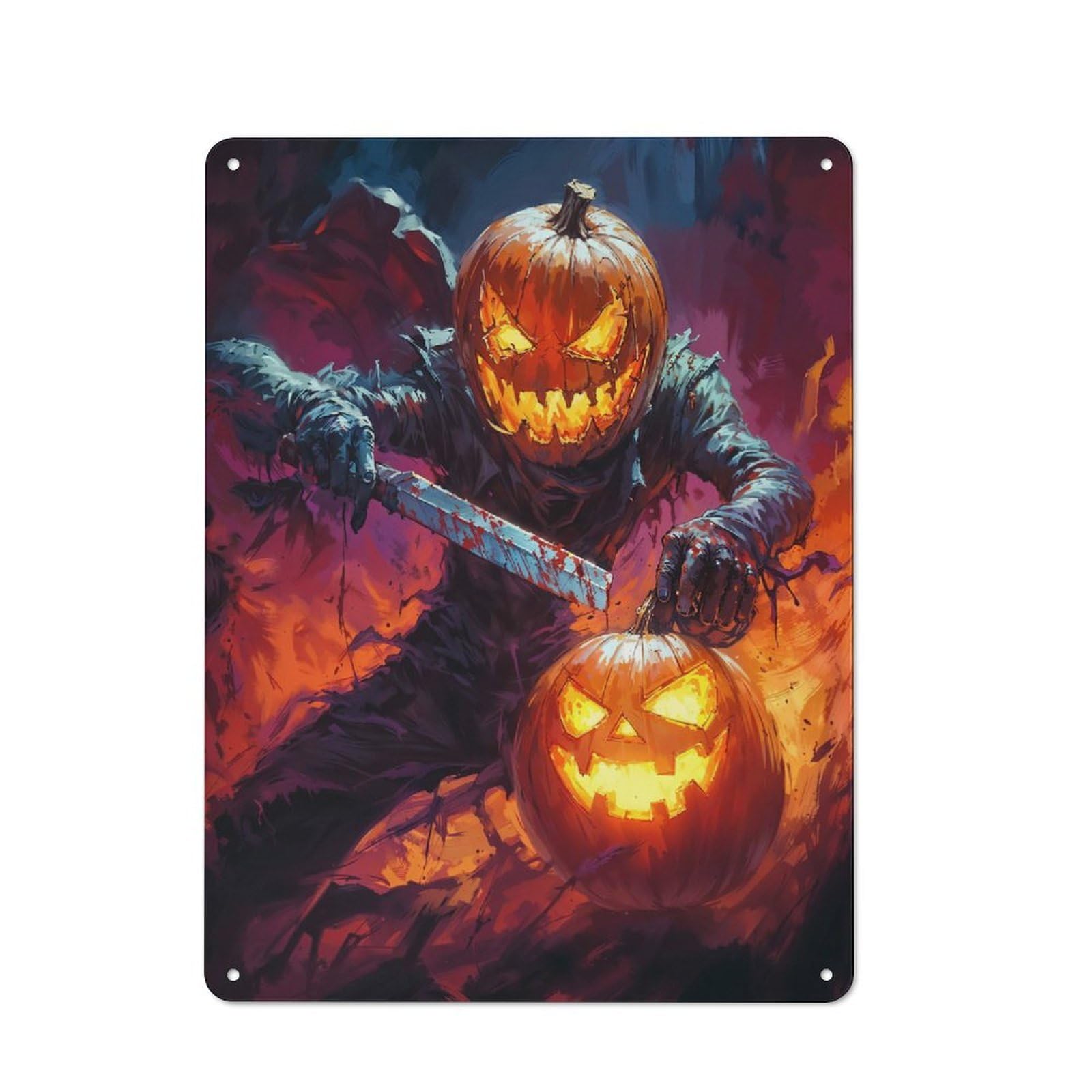 Vintage Halloween Posters Metal Plaque 40x30cm, Diner Style Decor for Coffee Bar, Kitchen, Bistro Or Tea Corner