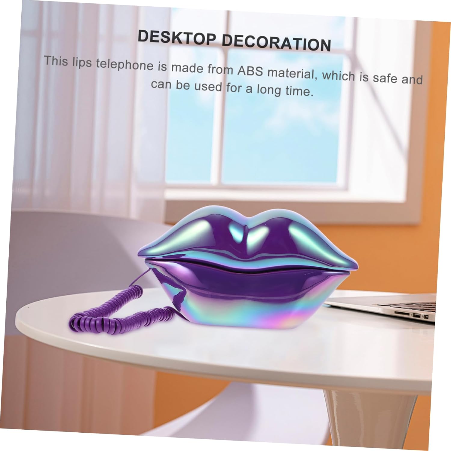 DOITOOL Lip Phone Decoration Retro Pink Novelty Lip-Shaped Desk Decor for Home and Office