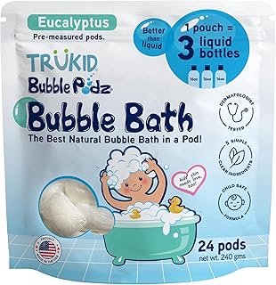 TruKid Bubble Podz: Tear-Free Bath Bombs for Sensitive Skin (Eucalyptus Scent)
