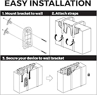 Vista 3 de HumanCentric Soporte de pared universal (negro), soporte ajustable para cajas de cable, consolas de juegos, reproductores de DVD, enrutadores