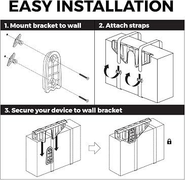 HumanCentric Universal Wall Mount, Black, Adjustable for Cable Boxes & More