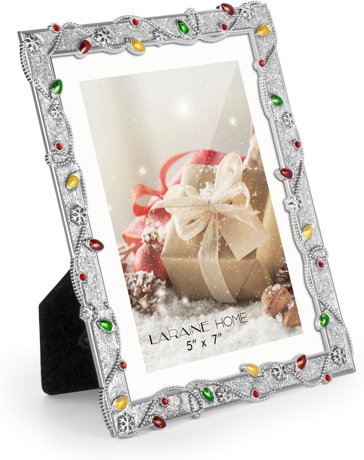 LARAINE 5x7 Picture Photo Frame Christmas Metal 2025 Christmas High Definition Display Pictures for Tabletop Home Decorative Holiday Gift (Gold, 5x7)