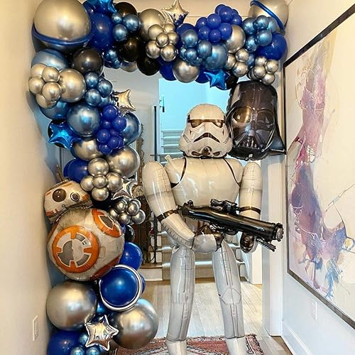 Miniatura 6 de 100 globos de látex azules metálicos de varios tamaños, globo cromado de 1812105 pulgadas, globo de helio, perfecto para cumpleaños, San Valentín,