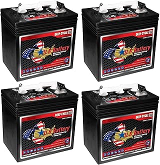 Set of 4 | US Battery US1800XC2 6 Volt 208Ah Deep Cycle Golf Cart, Solar, Marine, RV & Industrial Use Battery | BCI Group GC2 ~ Replaces T-605 T605 | T-105 T105