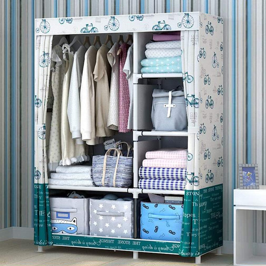 Cloth Wardrobe Clothes Closet, Portable Closet Wardrobe Storage Closet Standing Closet Fabric Cabinet Portable Wardrobe,E_105x45x170cm
